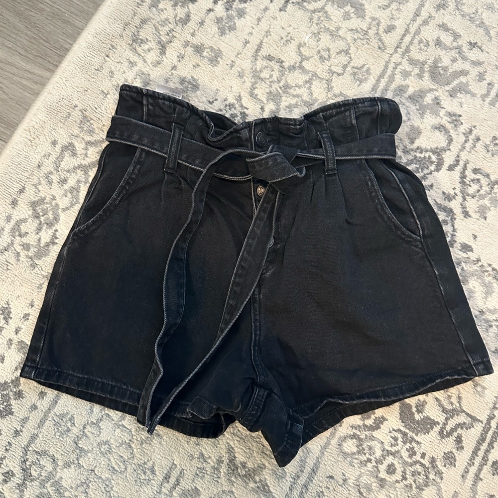 Black High-Waisted Women's Shorts